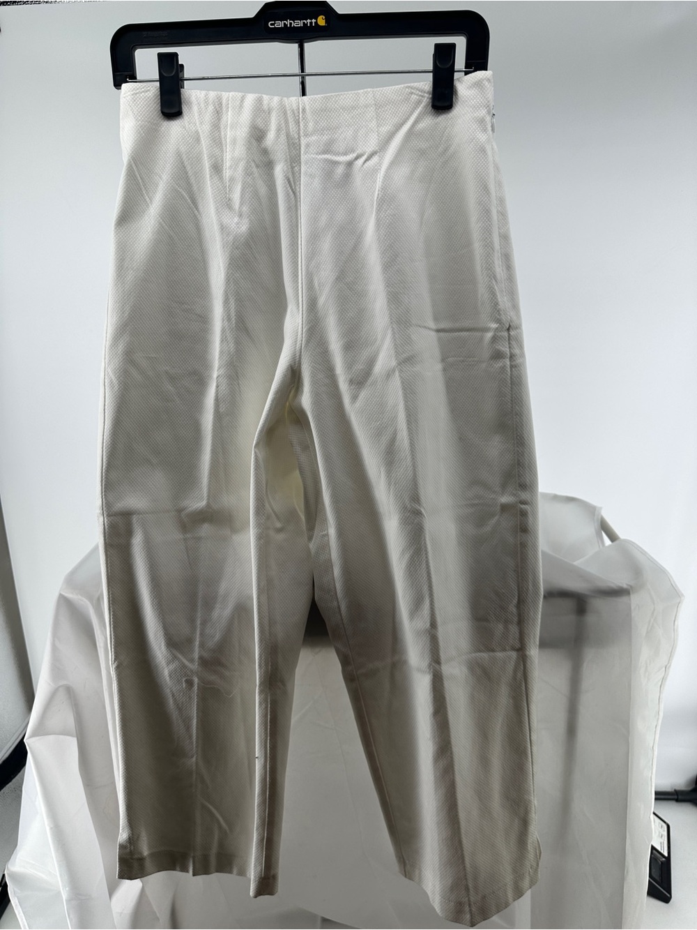 Bob Mackie white cotton high waisted pants